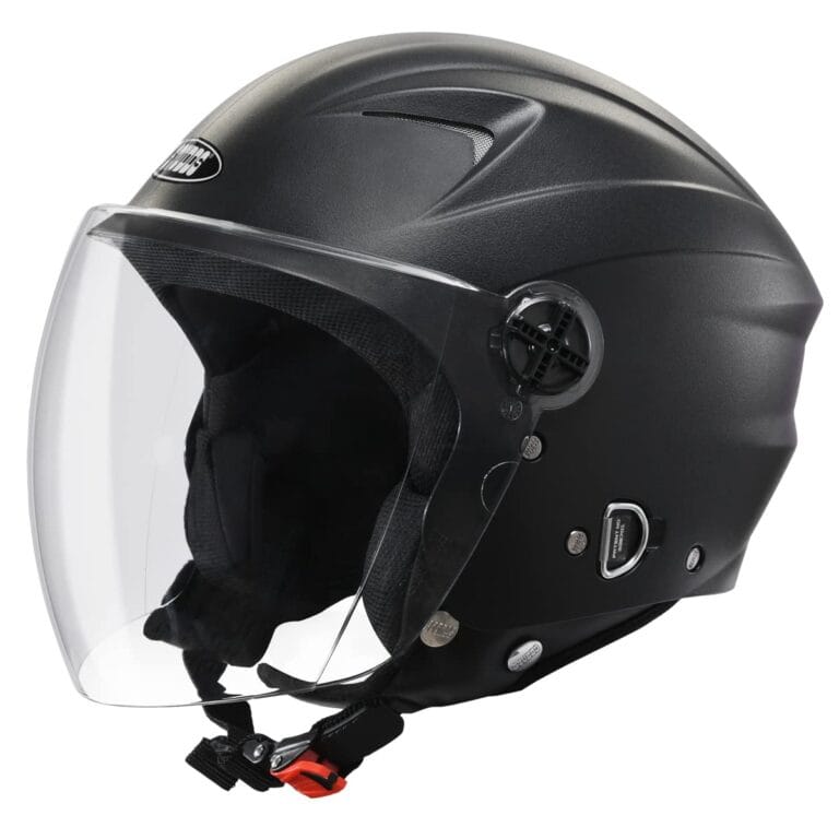 61PTSR8s1mL._SL1200_.jpg STUDDS RAY ISI Certified Open FACE Helmet for Men and Women with D - Ring Lock (Black-L)